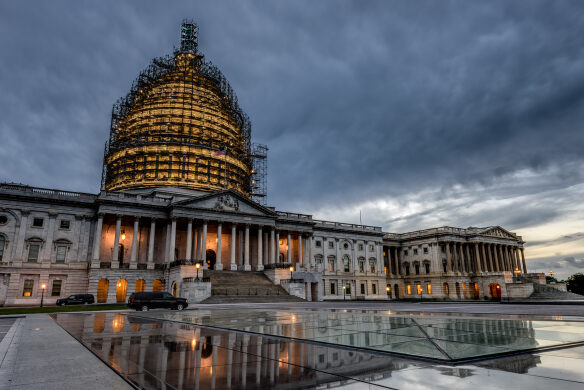 Capitol Building with moody clouds