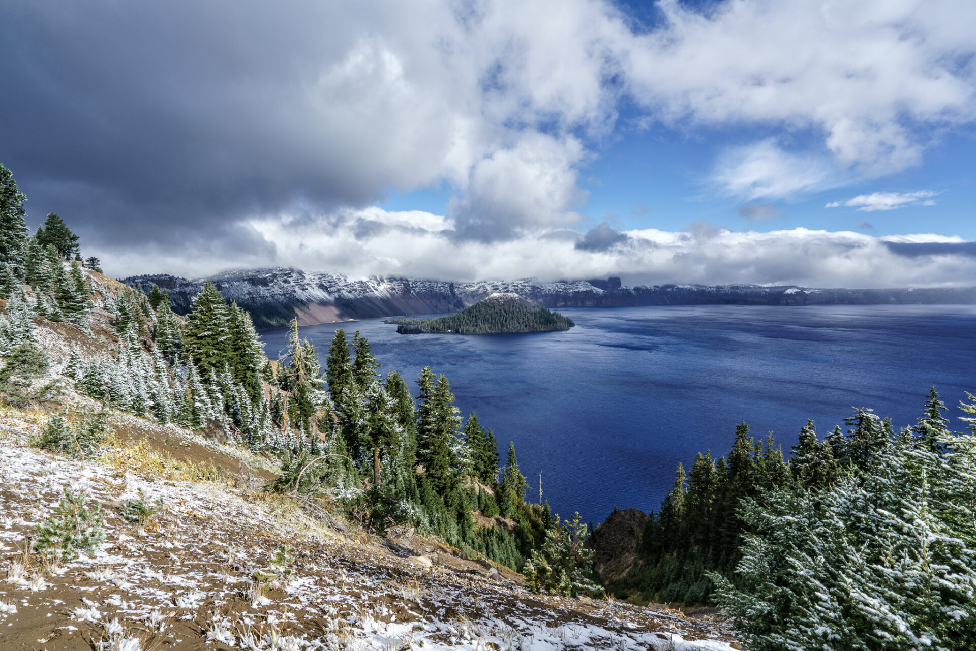 Crater Lake Snow Dusting