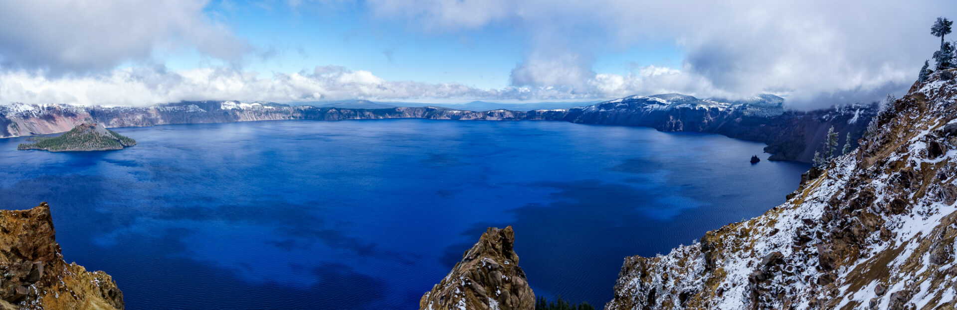 Crater Lake Snowy Panorama