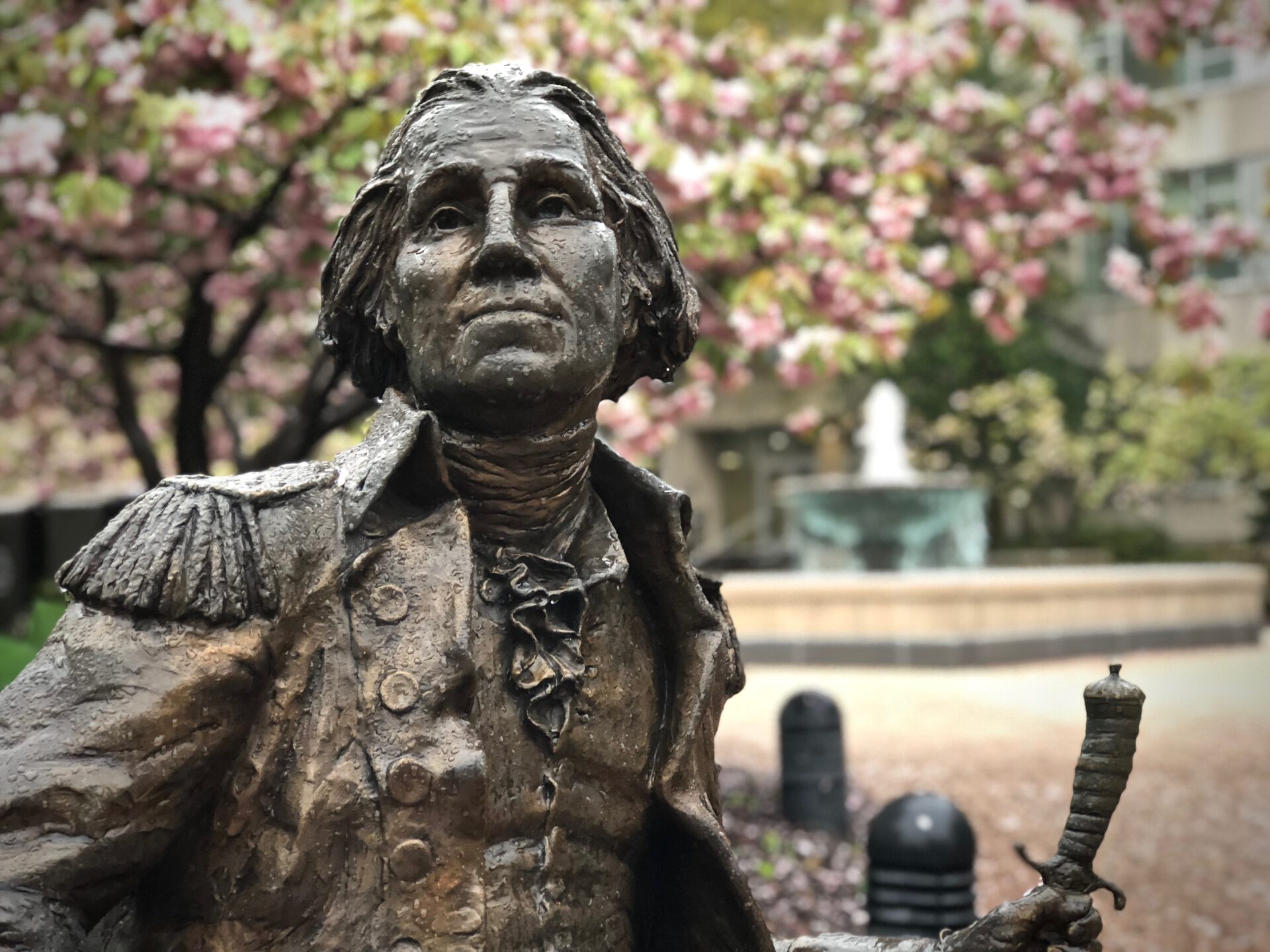 George Washington Relaxes after a Spring Rain