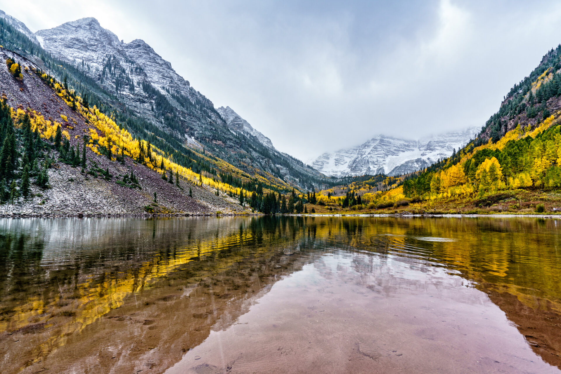 Maroon Bells Winter and Column