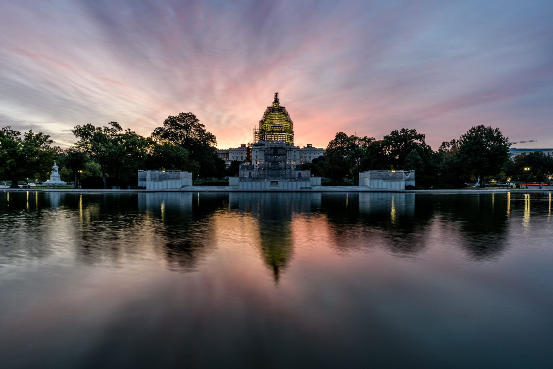 Pink sunrise at the Capitol Building