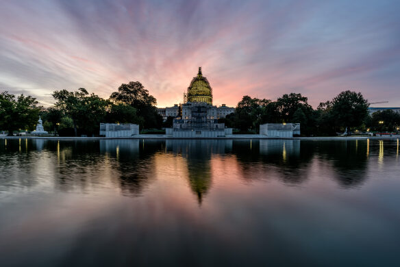 Pink sunrise at the Capitol Building