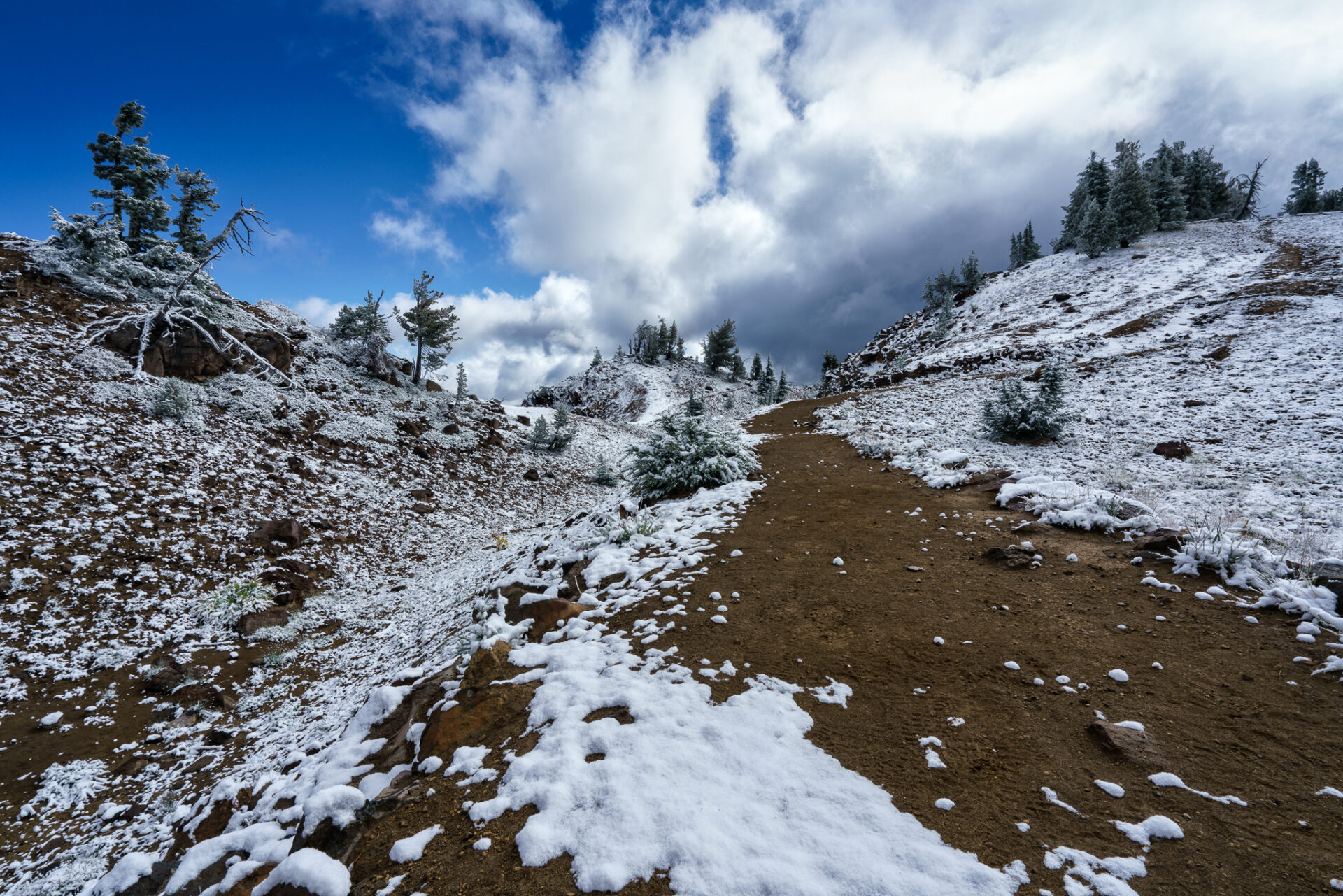 Snowy Ascent of Garfield Peak Trail at Crater Lake National Park