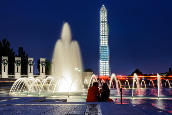 Night at the World War II Memorial