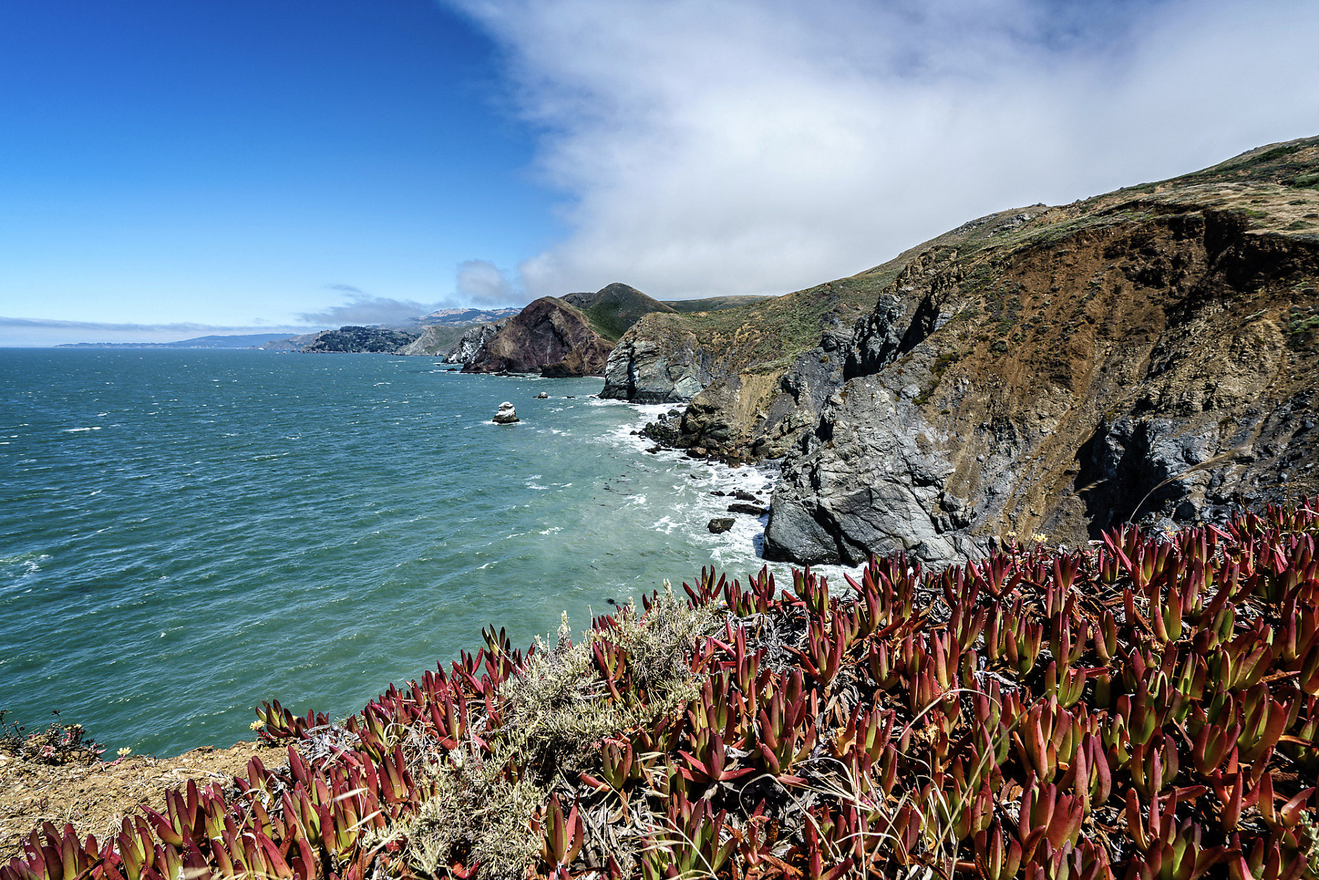 Pacific Ocean from Tennessee Point Bluff in Marin Headlands
