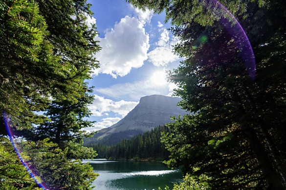 Sunburst above Swiftcurrent Lake in Glacier National Park