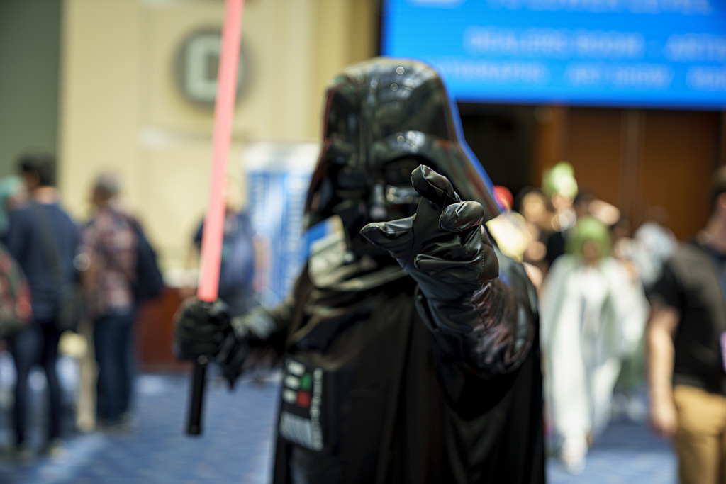 Darth Vader grips your throat with the Force at Otakon 2023.